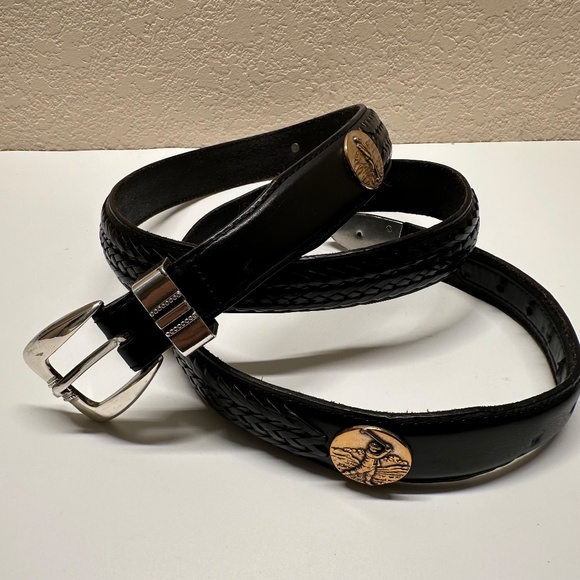 Brighton Onyx Black Leather Golf Belt Mens Size 46 Classic Preppy Vintage - Picture 16 of 16